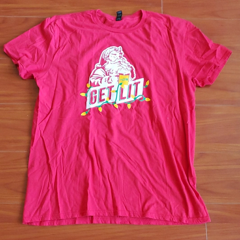 "Get Lit" Santa Christmas Bar Crawl T-shirt